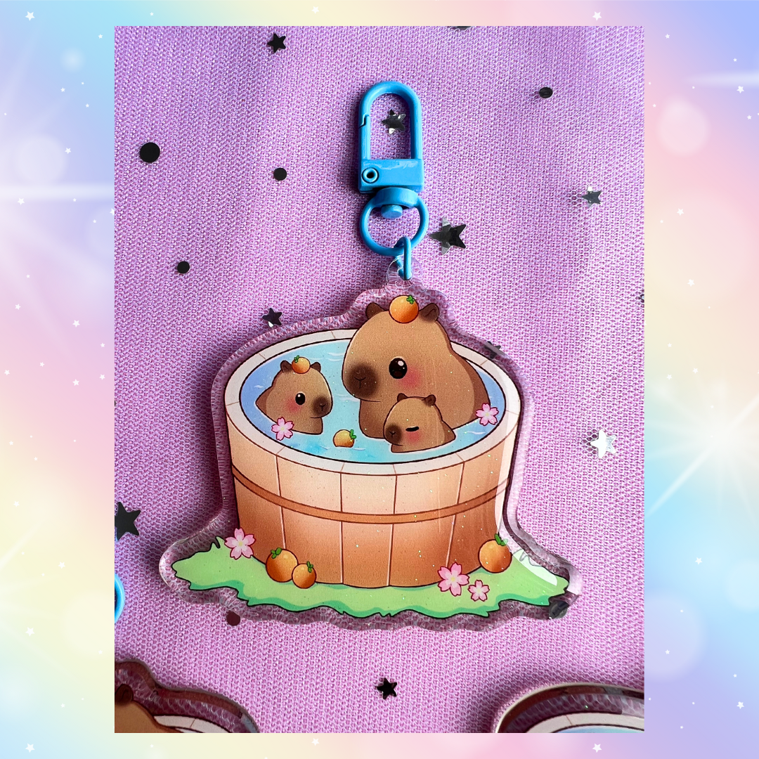 Capybara Family Keychain