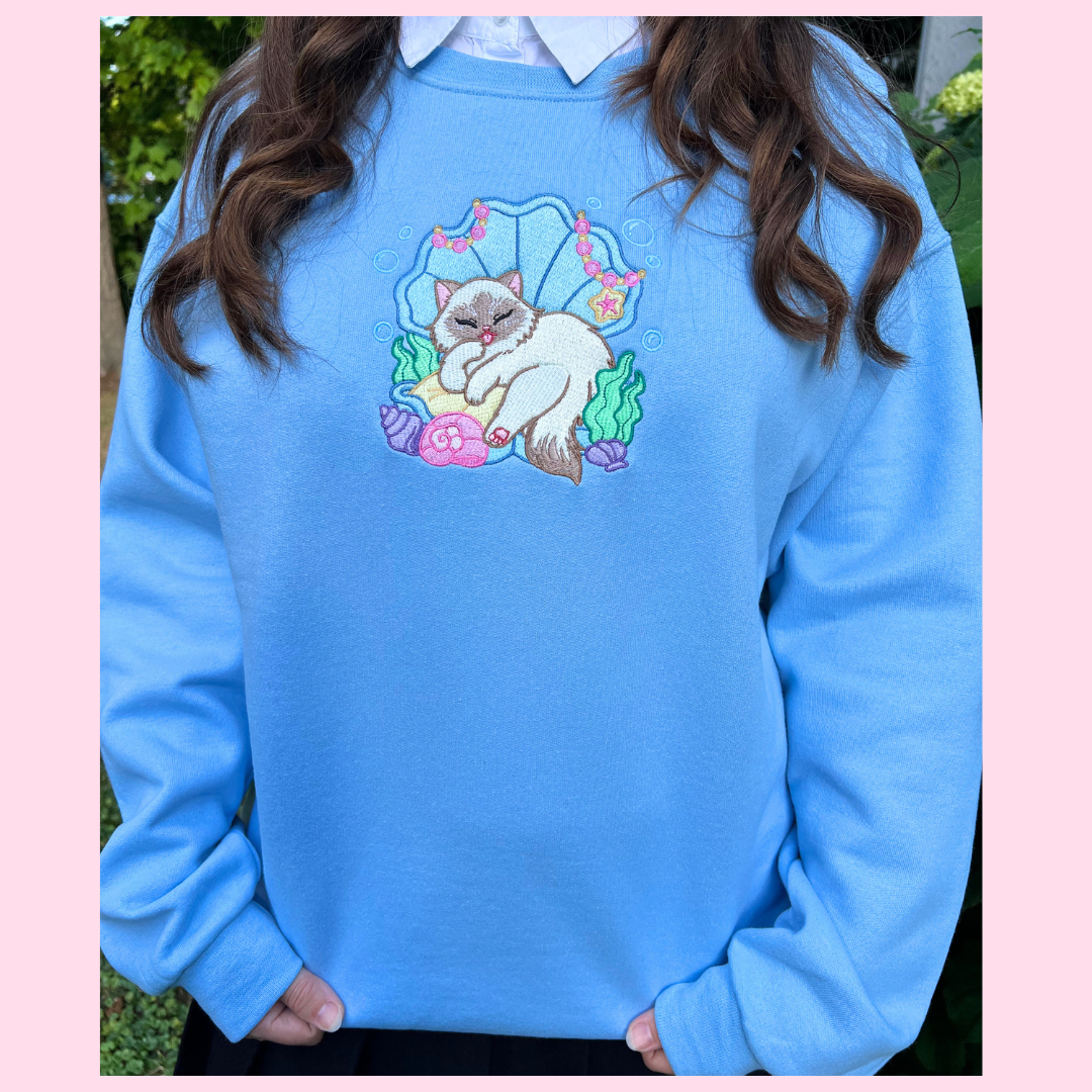π©΅ππ«§ SEASHELL KITTY π«§ππ©΅ crewneck