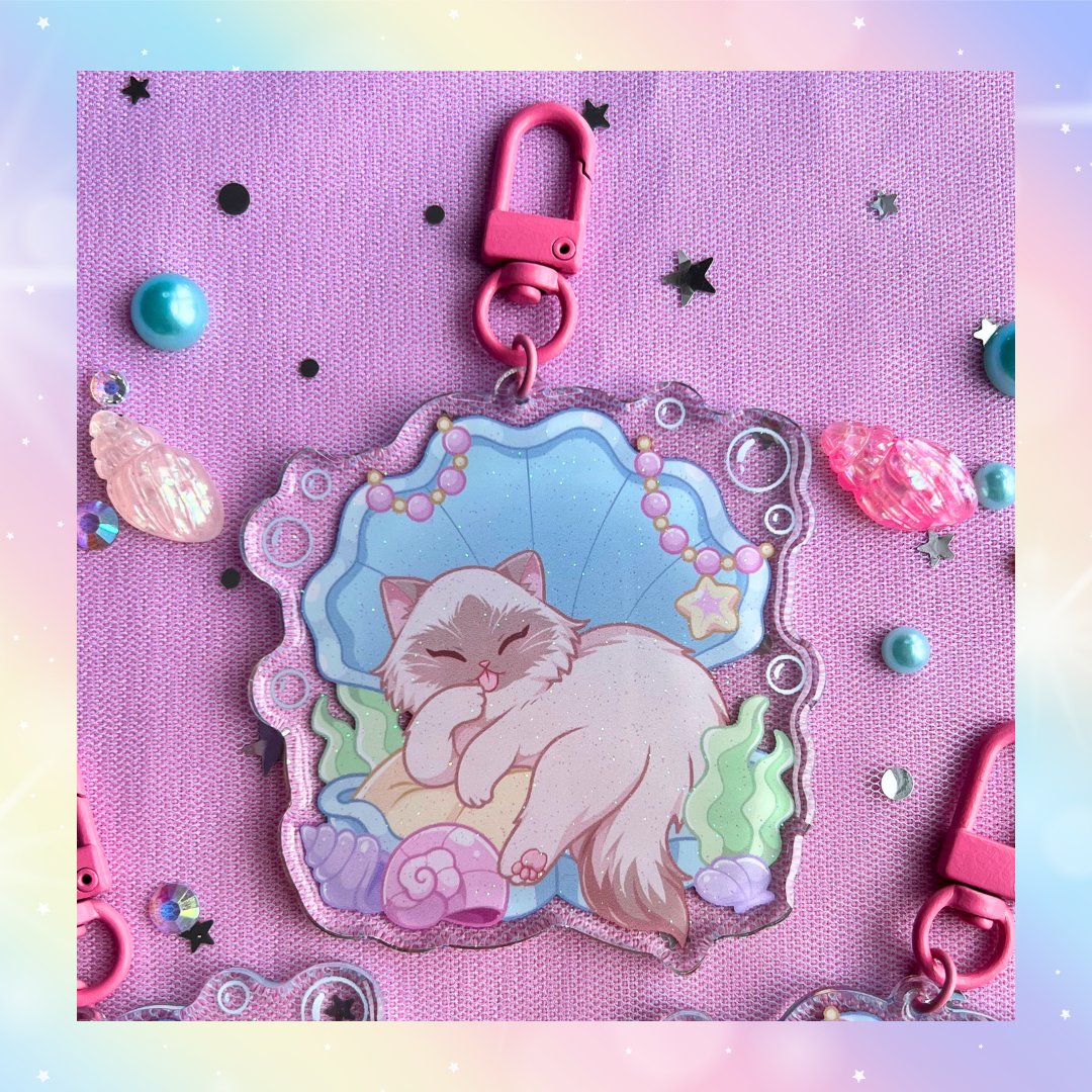 π©΅π𫧠SEASHELL KITTY π«§ππ©΅ Keychain