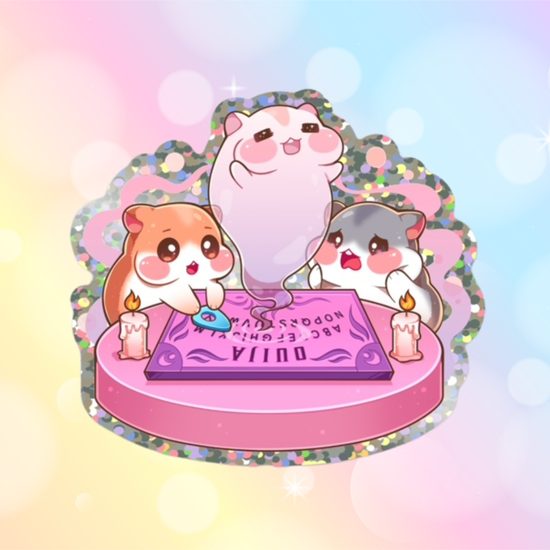 Ouija Hamsters Glitter Sticker