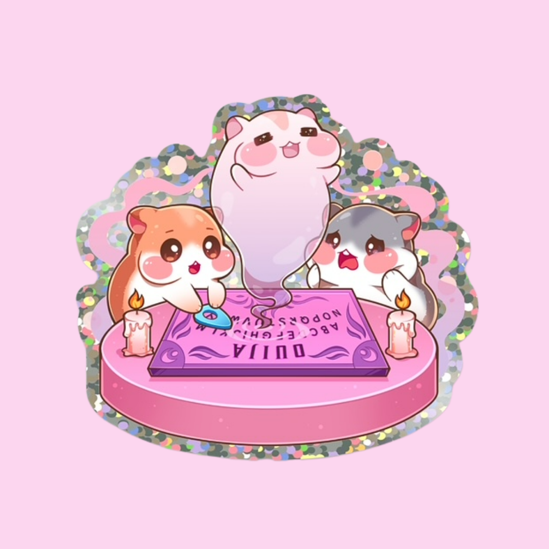 Ouija Hamsters Glitter Sticker