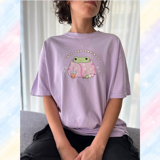 Cute and Anxious Boba Froggy T-Shirt