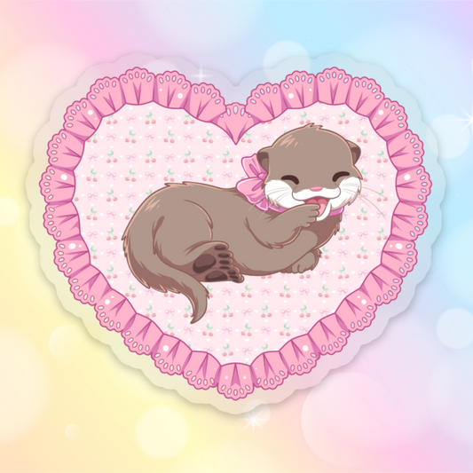 🦦💘🦦 OTTER LOVE 🦦💘🦦 Clear Sticker