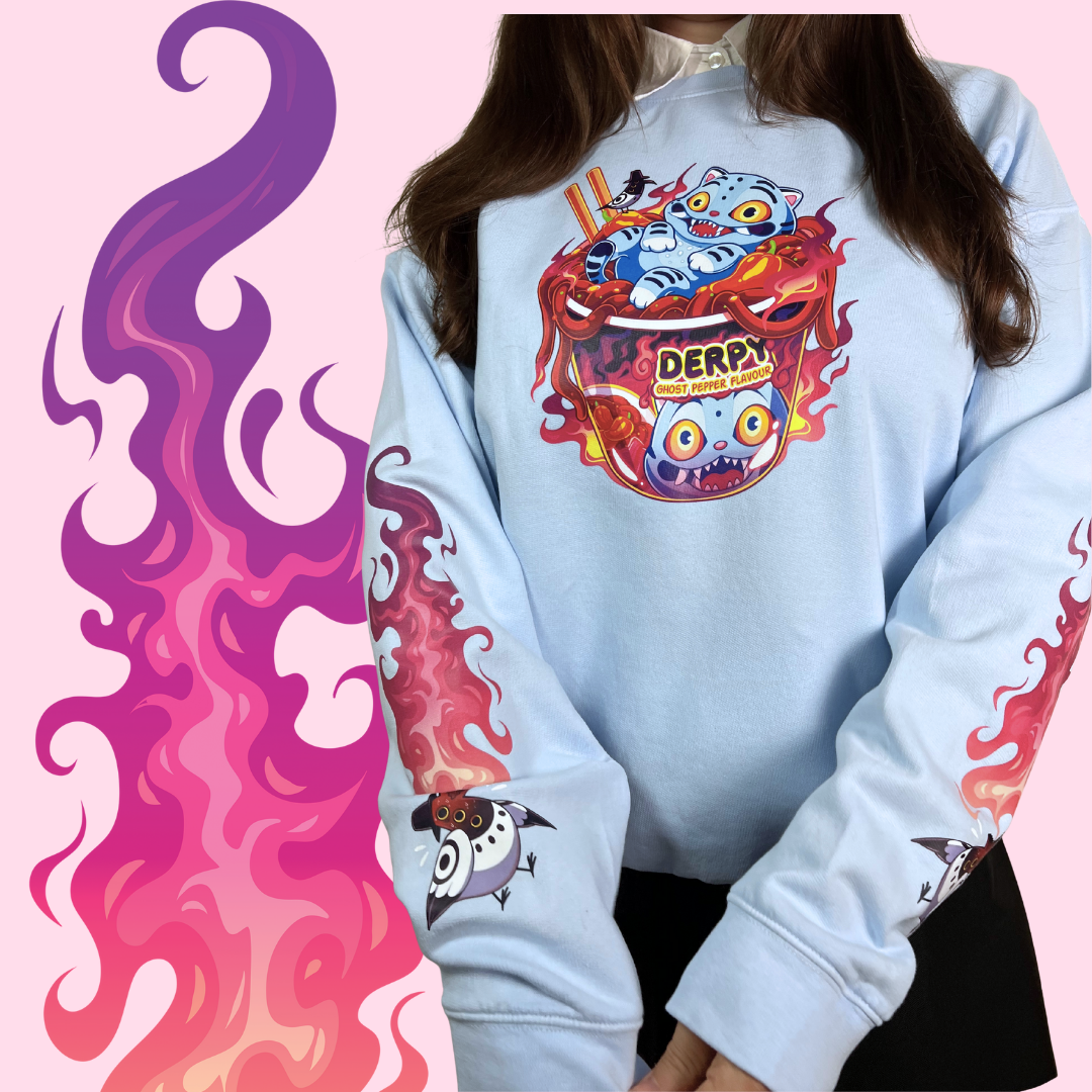 Ghost Tiger Ramen printed crewneck