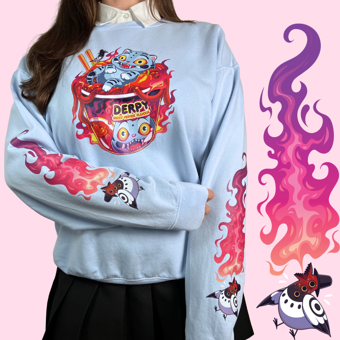 Ghost Tiger Ramen printed crewneck