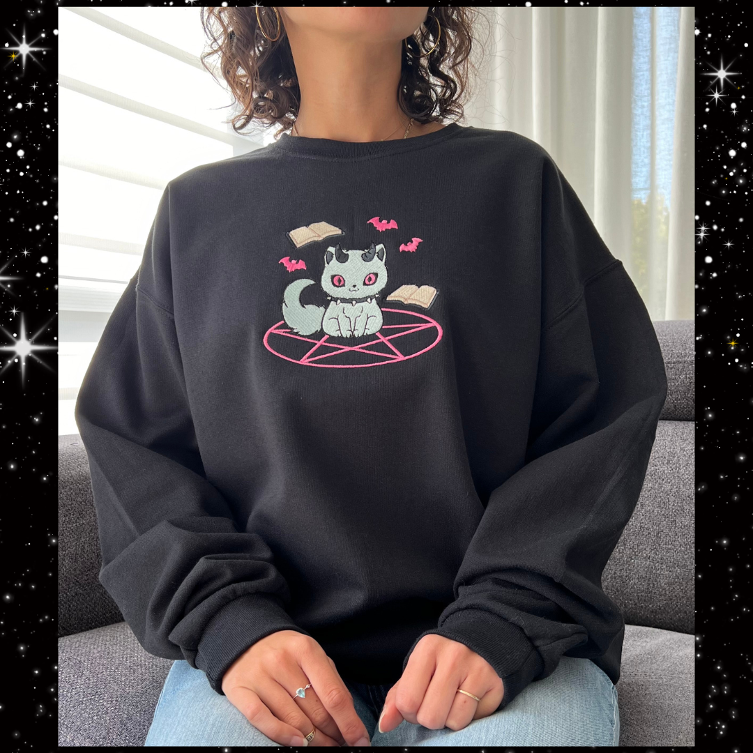 Demon Kitty crewneck Ready to ship