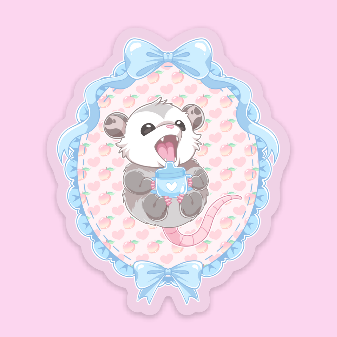 BABY OPOSSUM 🩷 Clear Sticker