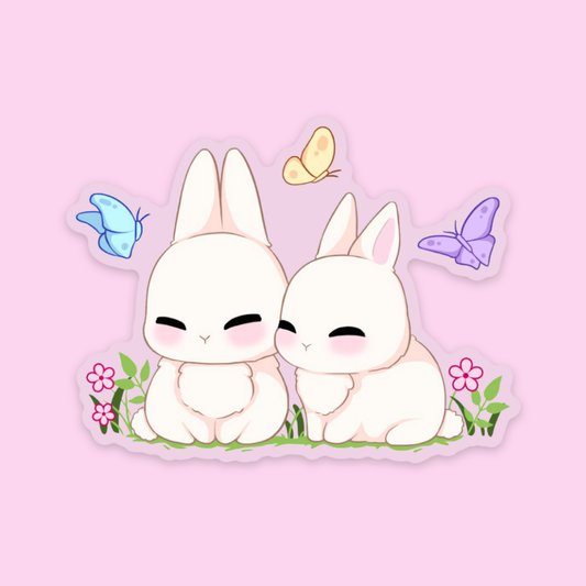 Spring Bunnies Clear Sticker