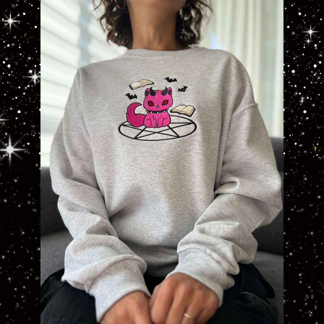 ONLY ONE Demon Kitty crewneck Ready to ship