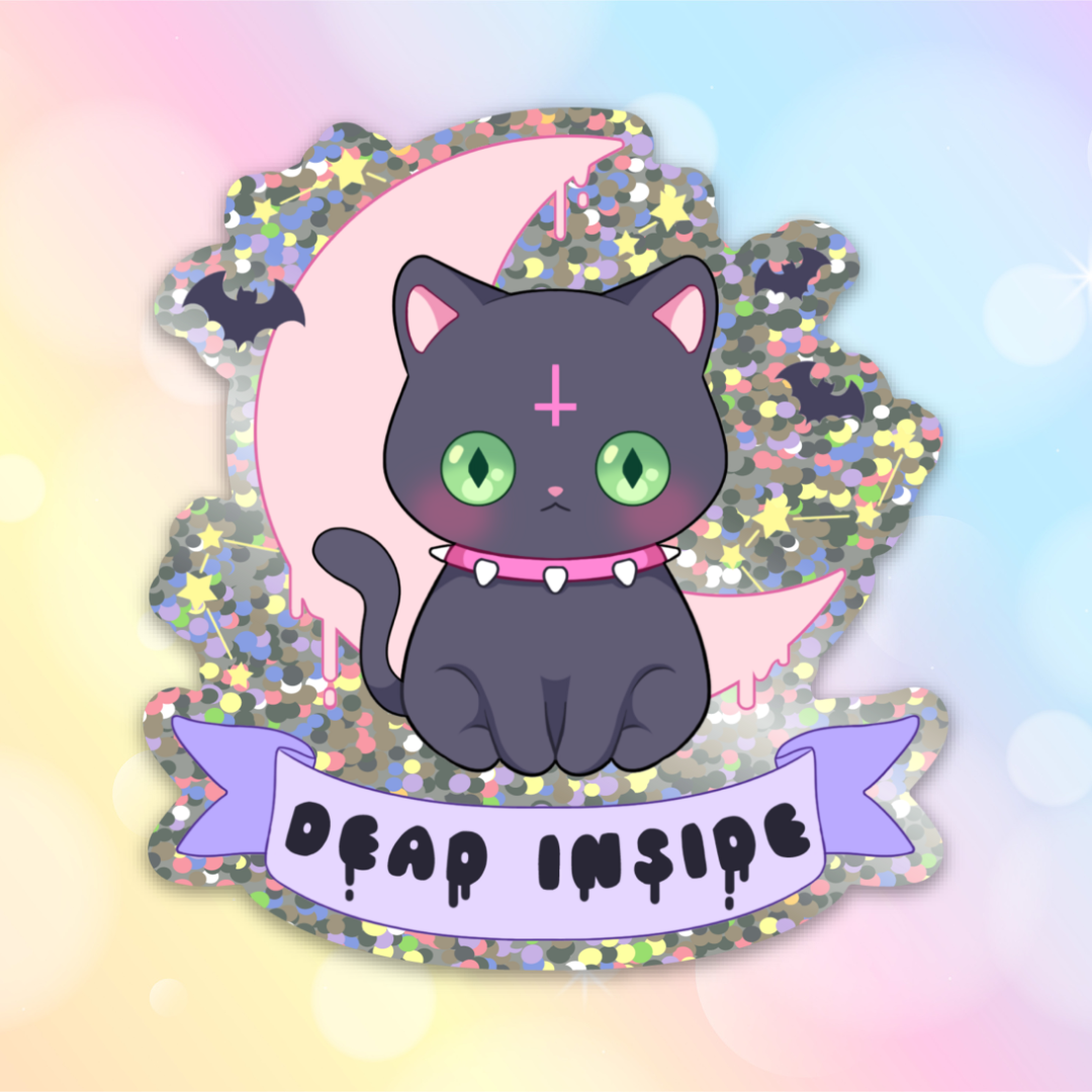 Dead Inside Glitter Sticker