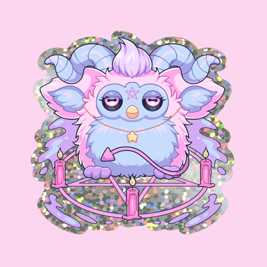 Satanic Babe Glitter Sticker