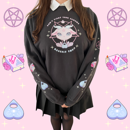 Don't Fight Your Demons Printed Crewneck