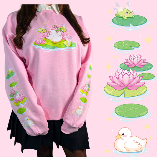 Cheeky Frogs Paradise Printed Crewneck 🐸✨
