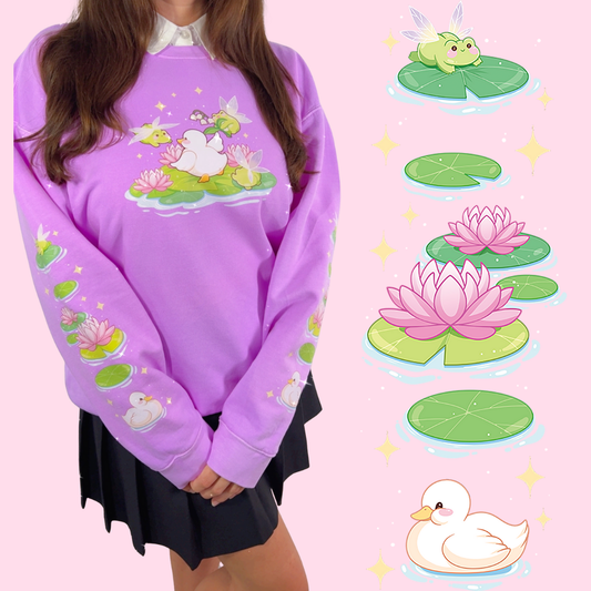 Cheeky Frogs Paradise Printed Crewneck 🐸✨