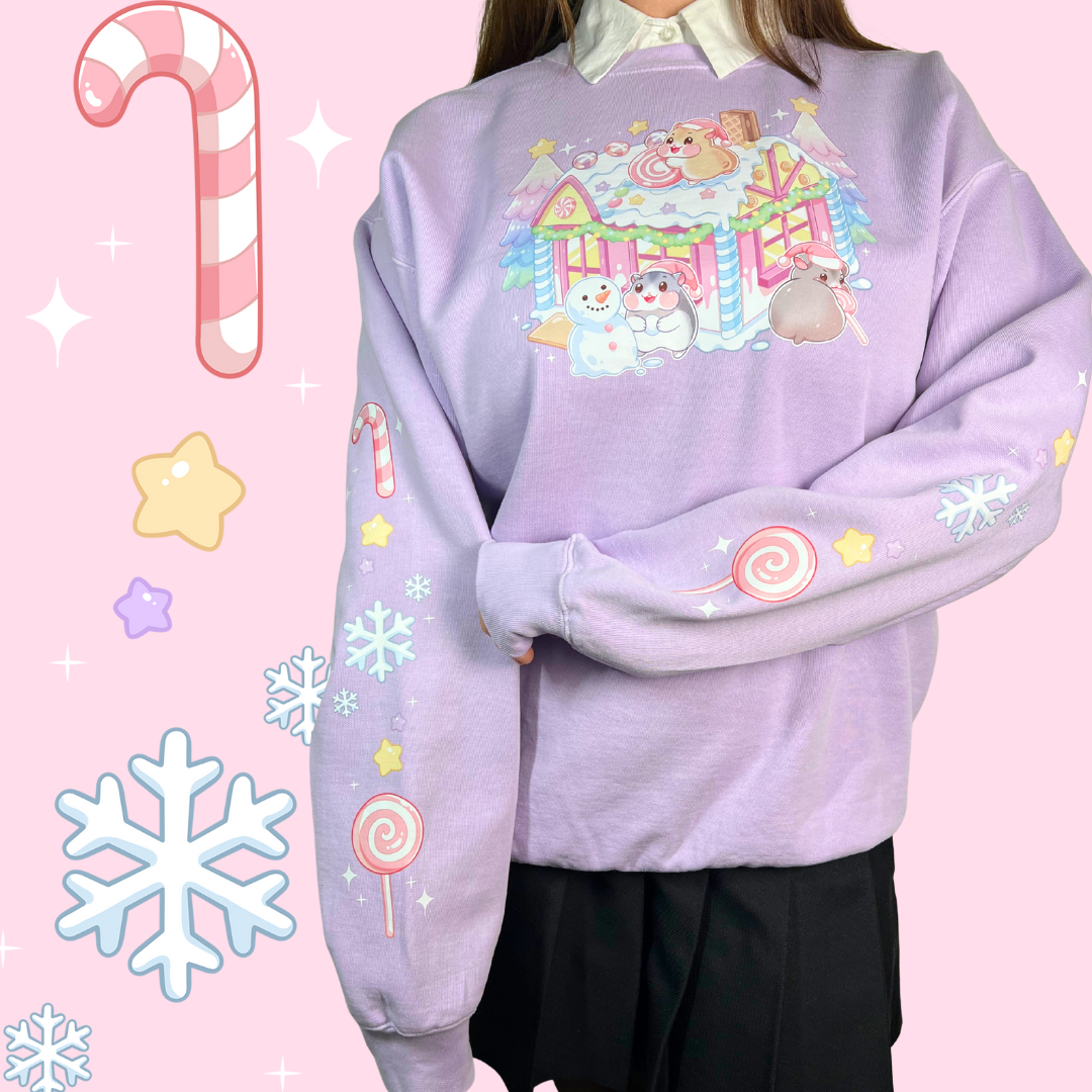 GINGERBREAD HOUSE PARTY Printed crewneck.