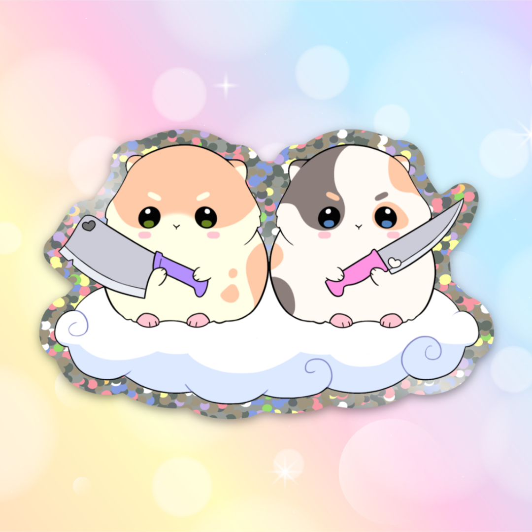 Psycho Hamster Glitter Sticker