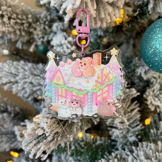 Gingerbread HOUSE PARTY Keychain