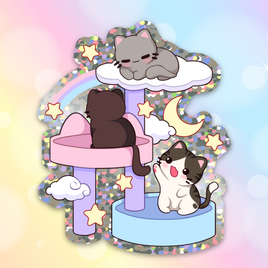 Kitty Wonderland Glitter Sticker