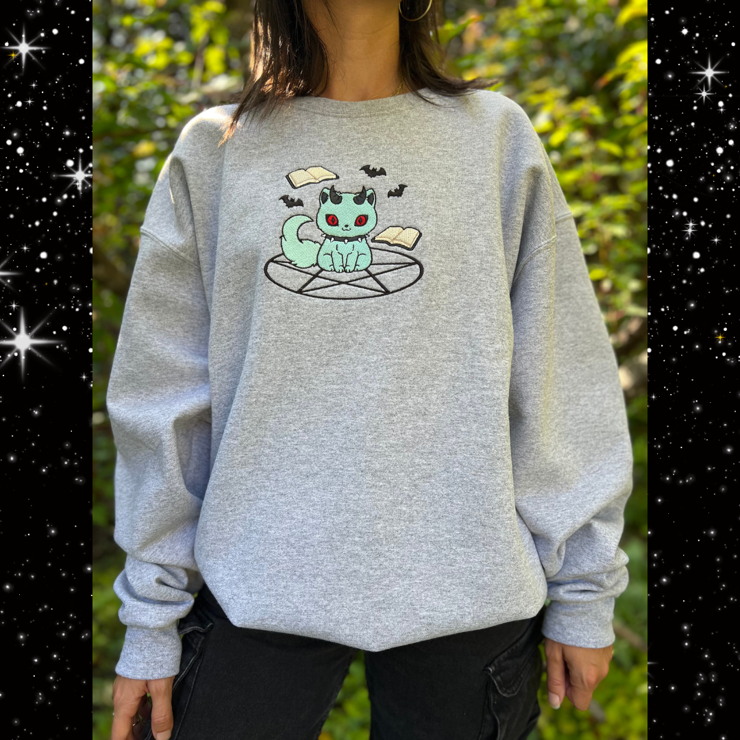 Demon Kitty crewneck Ready to ship