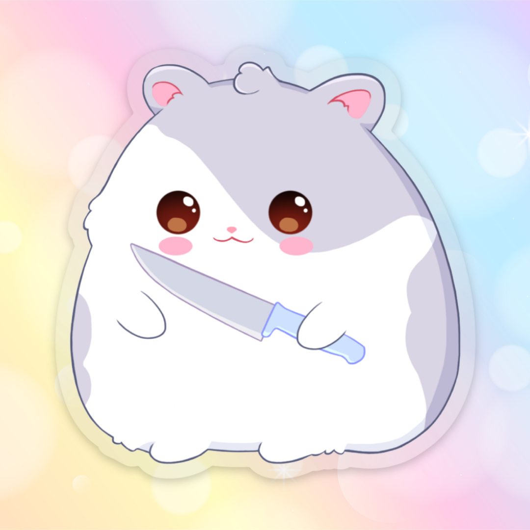 Psycho Hamster Clear Sticker