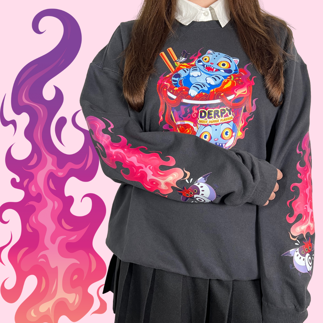 Ghost Tiger Ramen printed crewneck