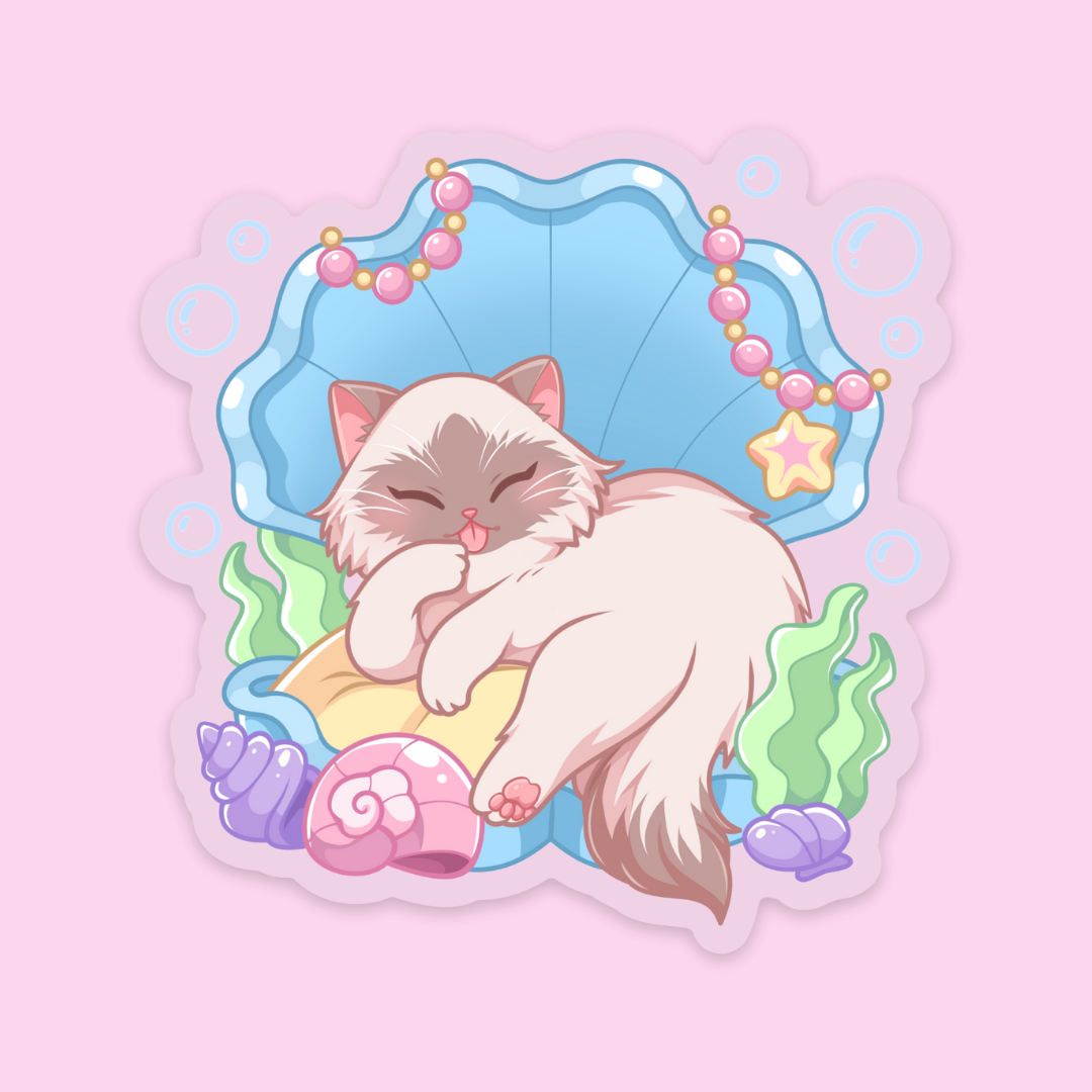 🩵🐚🫧 SEASHELL KITTY  🫧🐚🩵 Sticker