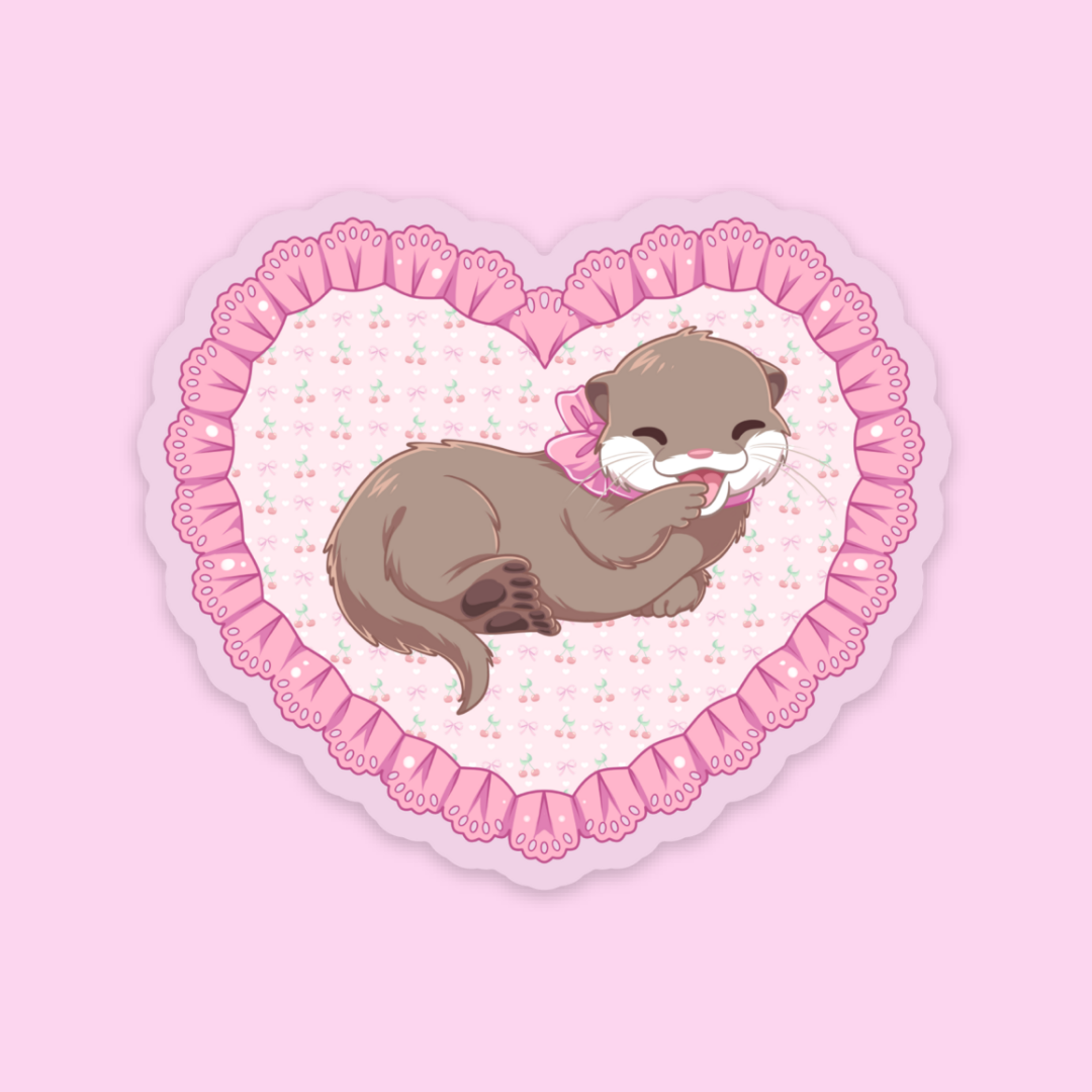 🦦💘🦦 OTTER LOVE 🦦💘🦦 Clear Sticker