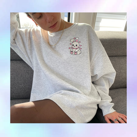 Kawaii Bunny with love crewneck